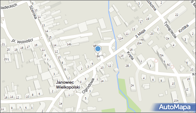 Janowiec Wielkopolski, 3 Maja, 9A, mapa Janowiec Wielkopolski