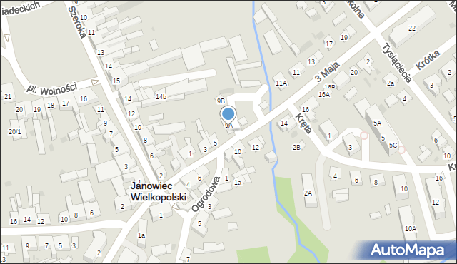 Janowiec Wielkopolski, 3 Maja, 9C, mapa Janowiec Wielkopolski