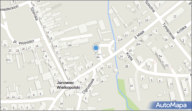 Janowiec Wielkopolski, 3 Maja, 9E, mapa Janowiec Wielkopolski