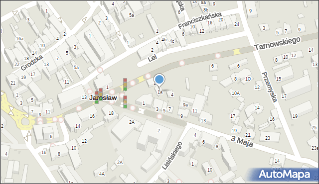 Jarosław, 3 Maja, 1a, mapa Jarosławia