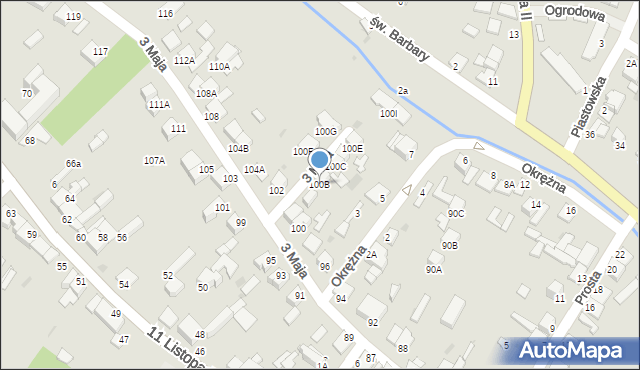 Jędrzejów, 3 Maja, 100B, mapa Jędrzejów