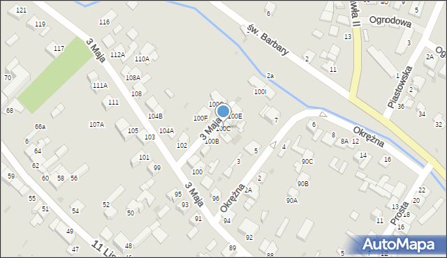 Jędrzejów, 3 Maja, 100C, mapa Jędrzejów