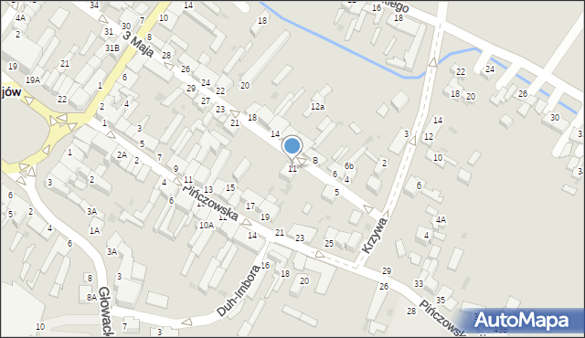 Jędrzejów, 3 Maja, 11, mapa Jędrzejów