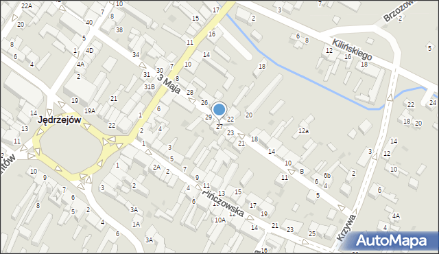 Jędrzejów, 3 Maja, 27, mapa Jędrzejów