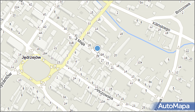 Jędrzejów, 3 Maja, 29, mapa Jędrzejów