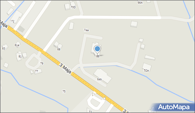 Jordanów, 3 Maja, 66, mapa Jordanów