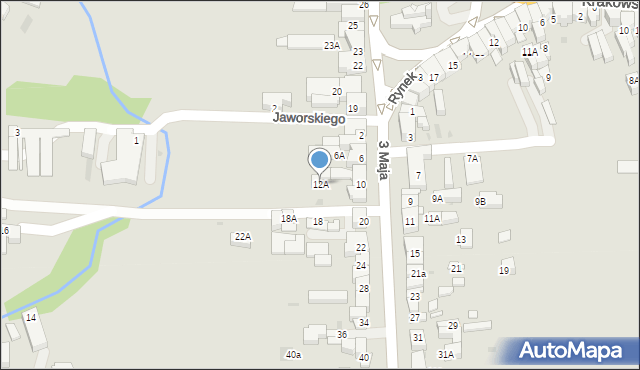 Kalwaria Zebrzydowska, 3 Maja, 12A, mapa Kalwaria Zebrzydowska