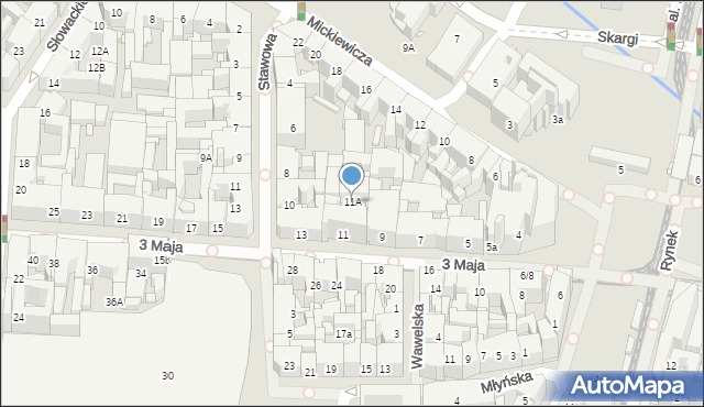 Katowice, 3 Maja, 11A, mapa Katowic