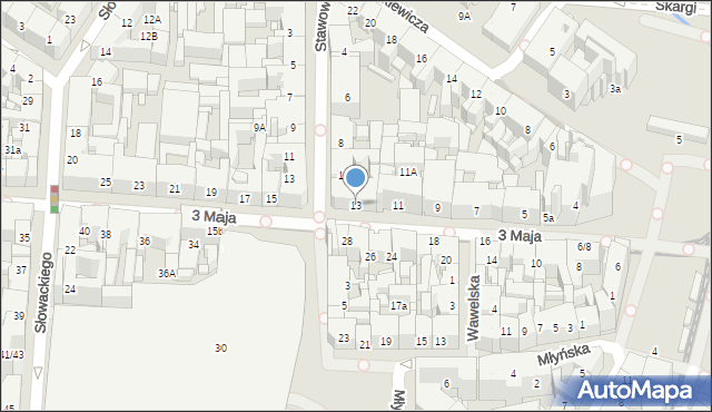 Katowice, 3 Maja, 13, mapa Katowic