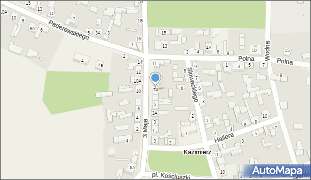 Kazimierz, 3 Maja, 7A, mapa Kazimierz