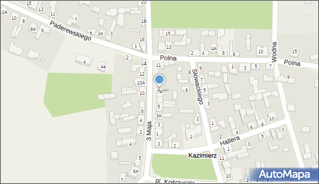 Kazimierz, 3 Maja, 7A, mapa Kazimierz