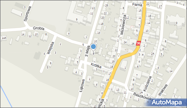 Kobylin, 3 Maja, 4, mapa Kobylin