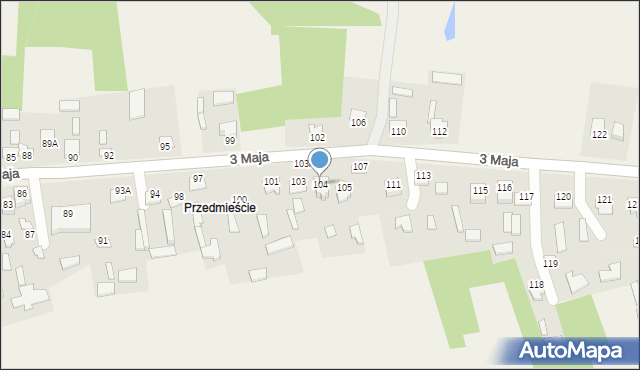 Komarów-Osada, 3 Maja, 104, mapa Komarów-Osada