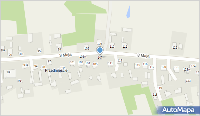 Komarów-Osada, 3 Maja, 107, mapa Komarów-Osada