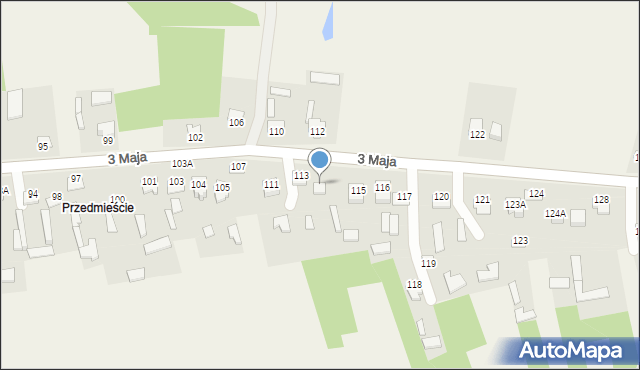 Komarów-Osada, 3 Maja, 114, mapa Komarów-Osada