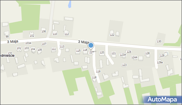 Komarów-Osada, 3 Maja, 117, mapa Komarów-Osada