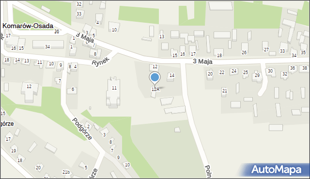 Komarów-Osada, 3 Maja, 12A, mapa Komarów-Osada
