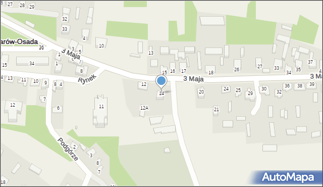 Komarów-Osada, 3 Maja, 14, mapa Komarów-Osada