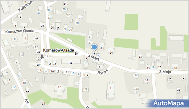 Komarów-Osada, 3 Maja, 3, mapa Komarów-Osada