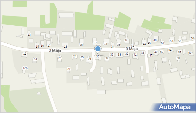 Komarów-Osada, 3 Maja, 30, mapa Komarów-Osada