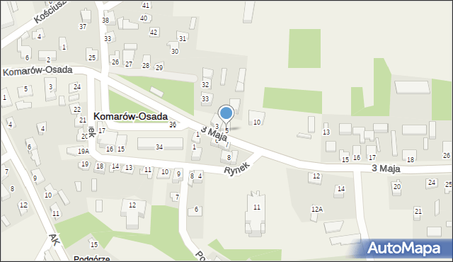 Komarów-Osada, 3 Maja, 5, mapa Komarów-Osada