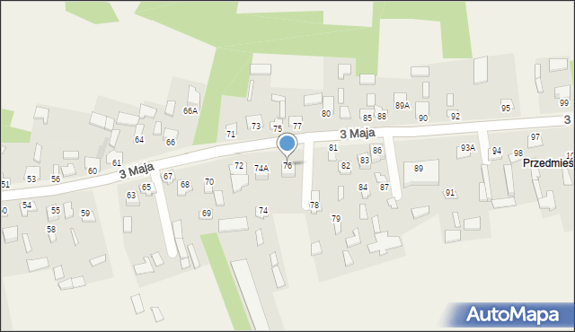 Komarów-Osada, 3 Maja, 76, mapa Komarów-Osada