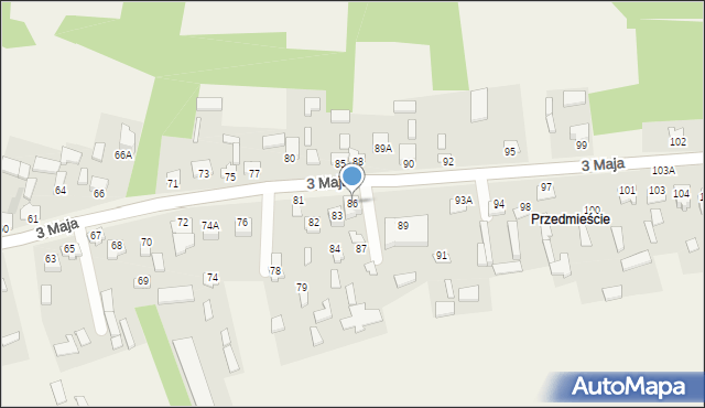 Komarów-Osada, 3 Maja, 86, mapa Komarów-Osada