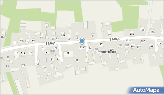 Komarów-Osada, 3 Maja, 93A, mapa Komarów-Osada