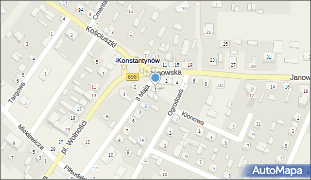 Konstantynów, 3 Maja, 1, mapa Konstantynów