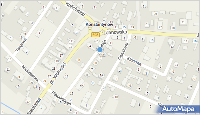 Konstantynów, 3 Maja, 4, mapa Konstantynów