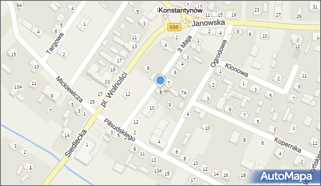 Konstantynów, 3 Maja, 8, mapa Konstantynów