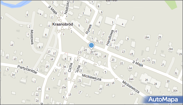 Krasnobród, 3 Maja, 10, mapa Krasnobród