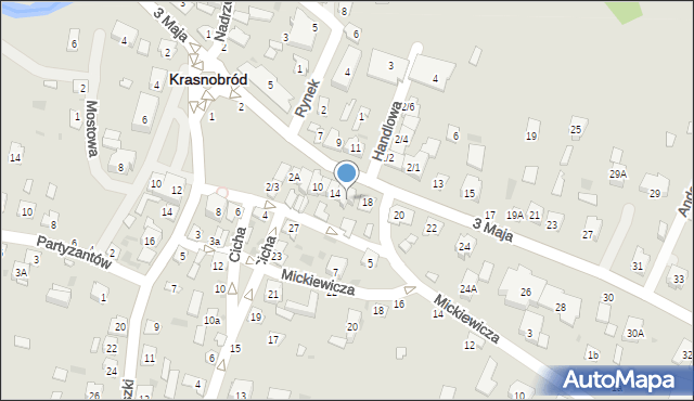 Krasnobród, 3 Maja, 16, mapa Krasnobród