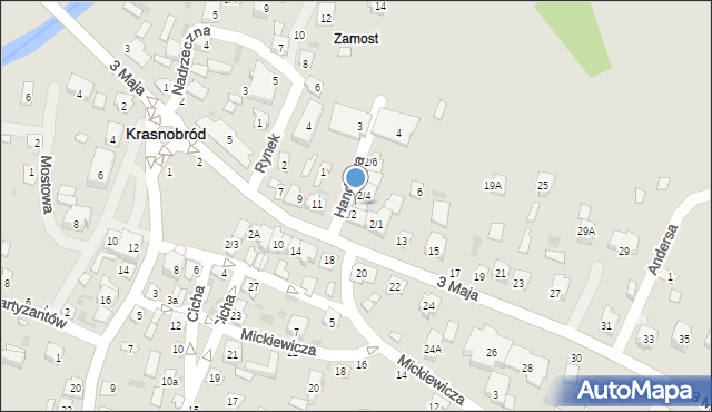 Krasnobród, 3 Maja, 2/3, mapa Krasnobród