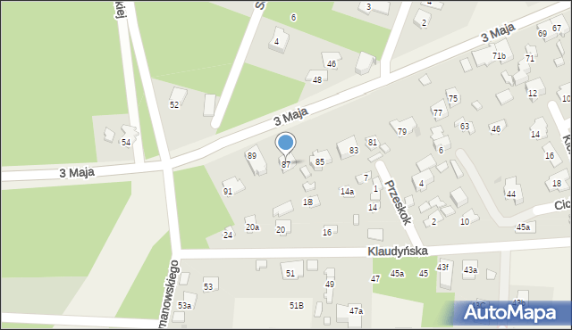 Laski, 3 Maja, 87, mapa Laski
