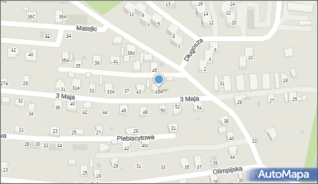 Lędziny, 3 Maja, 43A, mapa Lędziny