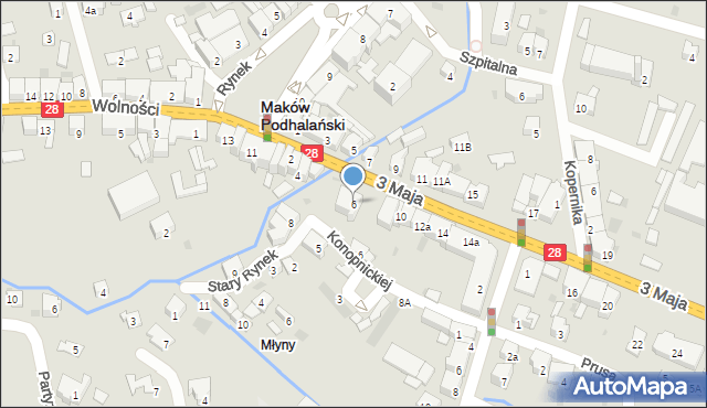 Maków Podhalański, 3 Maja, 6, mapa Maków Podhalański