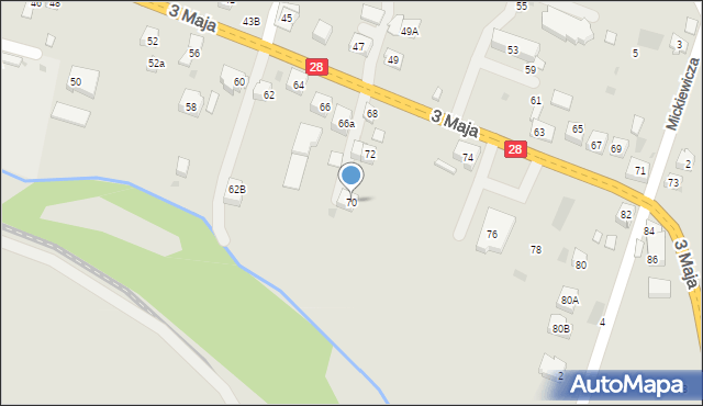 Maków Podhalański, 3 Maja, 70, mapa Maków Podhalański