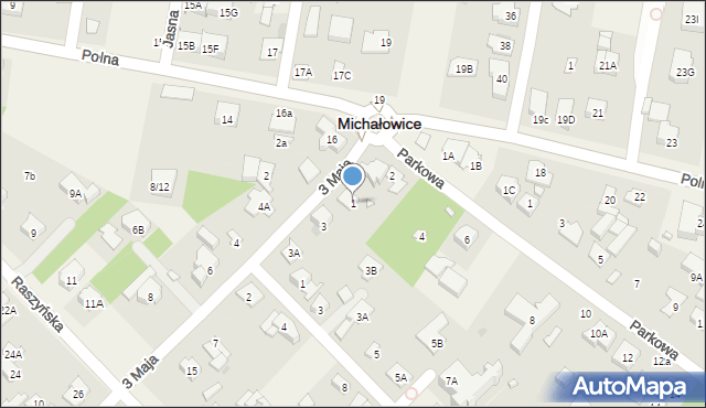 Michałowice, 3 Maja, 1, mapa Michałowice