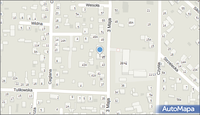 Międzyrzec Podlaski, 3 Maja, 45A, mapa Międzyrzec Podlaski