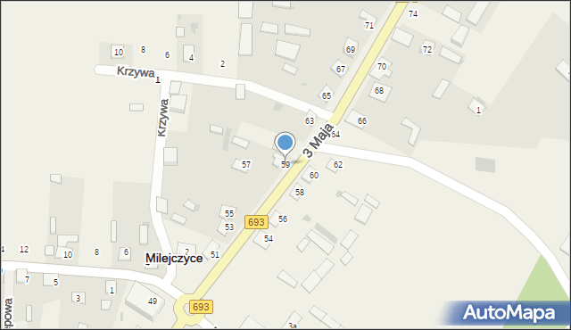 Milejczyce, 3 Maja, 59, mapa Milejczyce