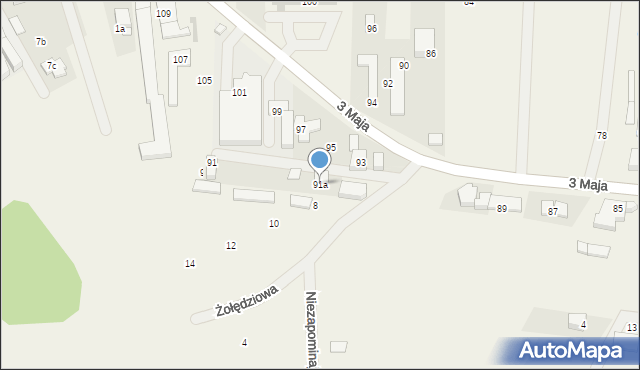Mościska, 3 Maja, 91a, mapa Mościska