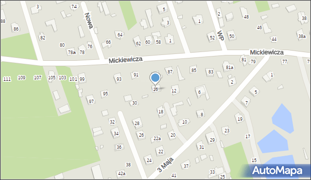 Mrozy, 3 Maja, 16, mapa Mrozy