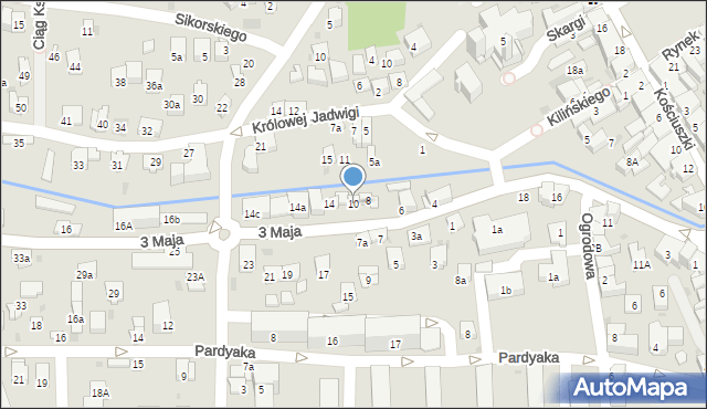 Myślenice, 3 Maja, 10, mapa Myślenice