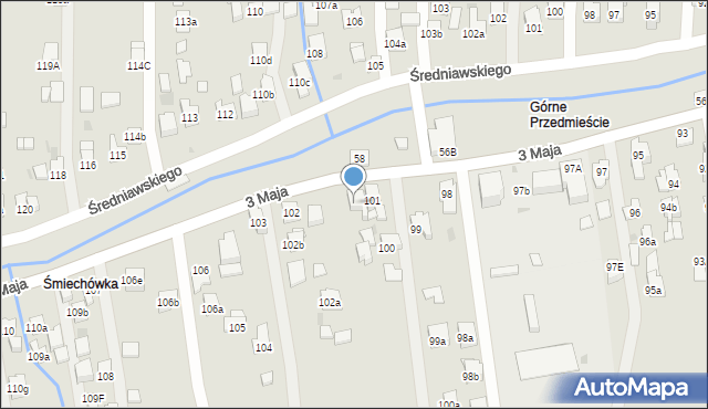 Myślenice, 3 Maja, 101a, mapa Myślenice