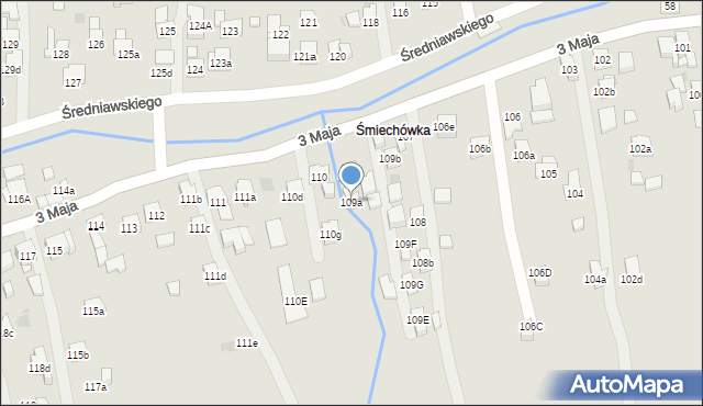 Myślenice, 3 Maja, 109a, mapa Myślenice