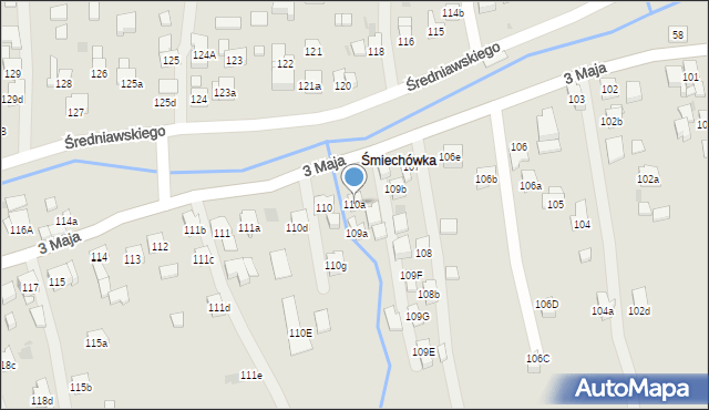 Myślenice, 3 Maja, 110a, mapa Myślenice