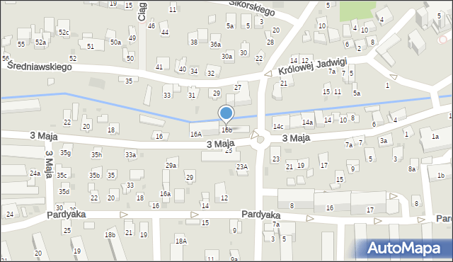 Myślenice, 3 Maja, 16b, mapa Myślenice