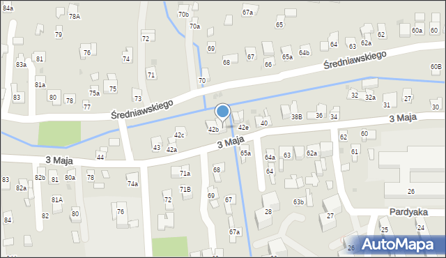 Myślenice, 3 Maja, 42d, mapa Myślenice