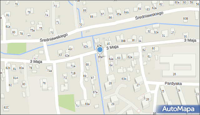 Myślenice, 3 Maja, 65a, mapa Myślenice